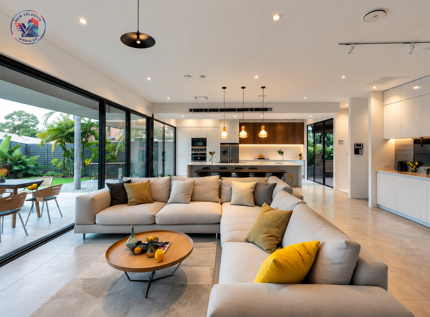 Refined modern interior crafted by New Velocity Modular