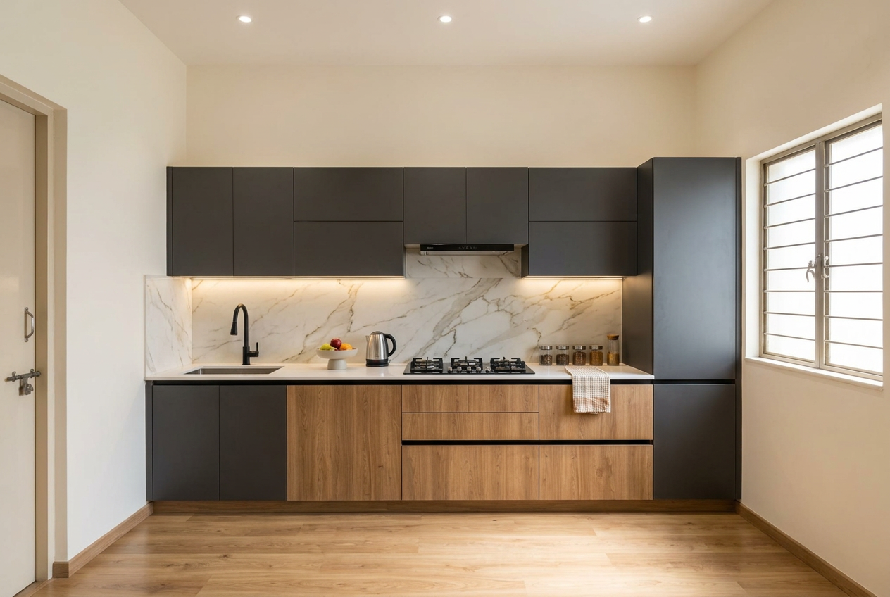 Modular kitchen transformation — after